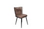 Hanah Home Kuśaklı-233 V4 Juego de 4 Sillas de Terciopelo y Metal, Marron Claro y Negro